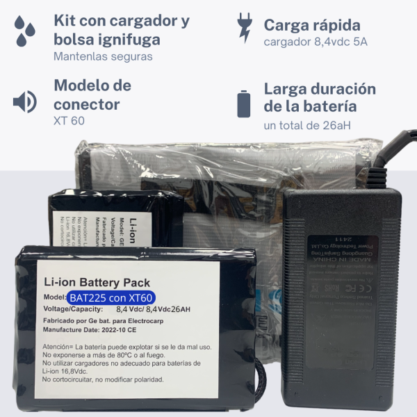 1 Kit BAT225 - XT60 (Carpio C3 y Carpio 2.0)