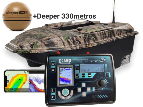 Barco Cebador CARPIO C3 camu 2 + Deeper CHIRP 2